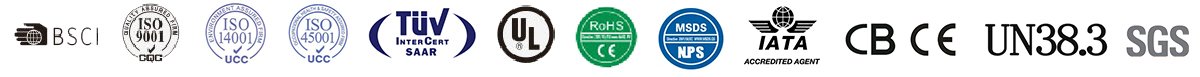 International battery certificate and compliance marks