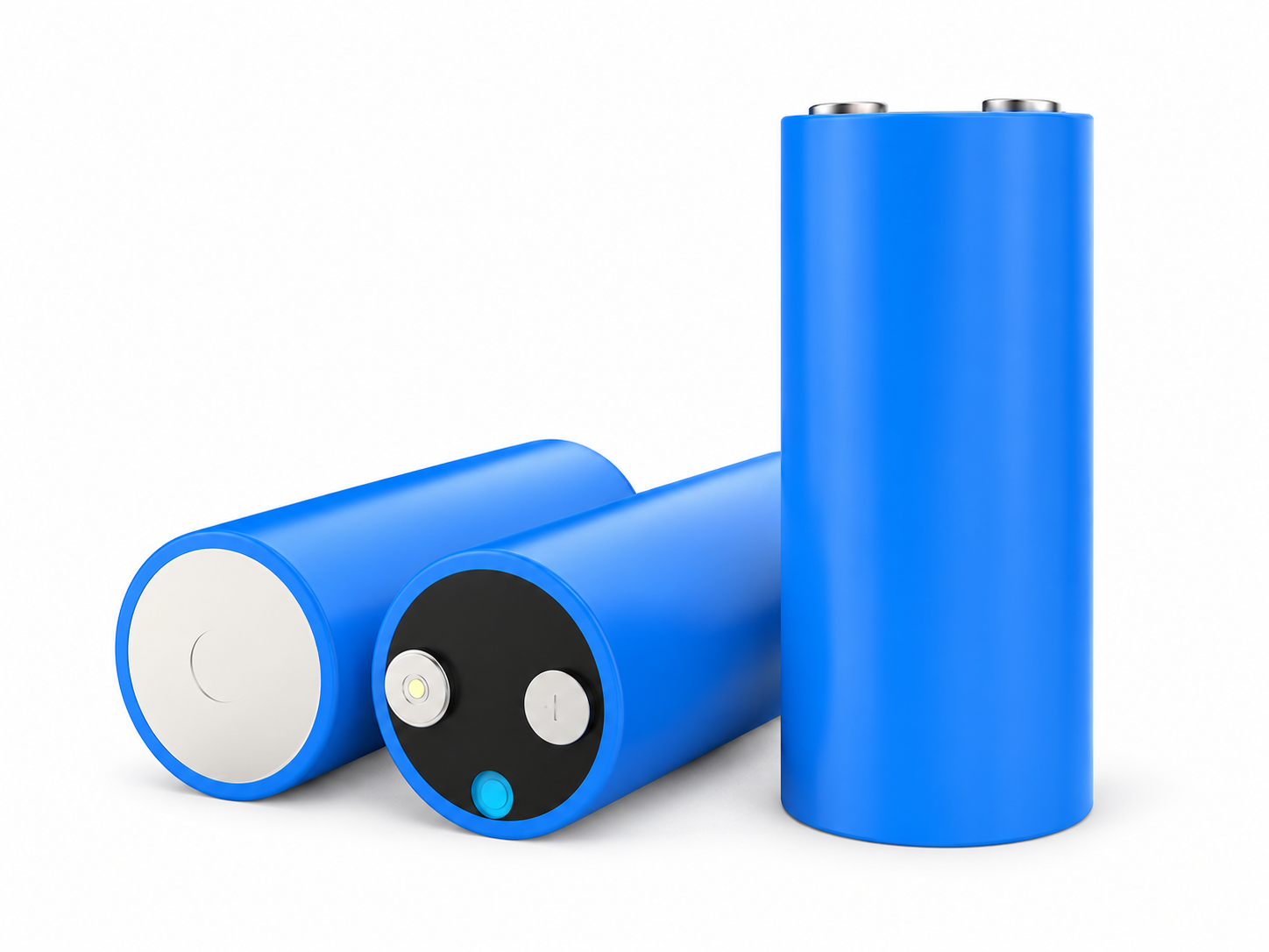 Close-up view of 60145 cylindrical LiFePO4 cells
